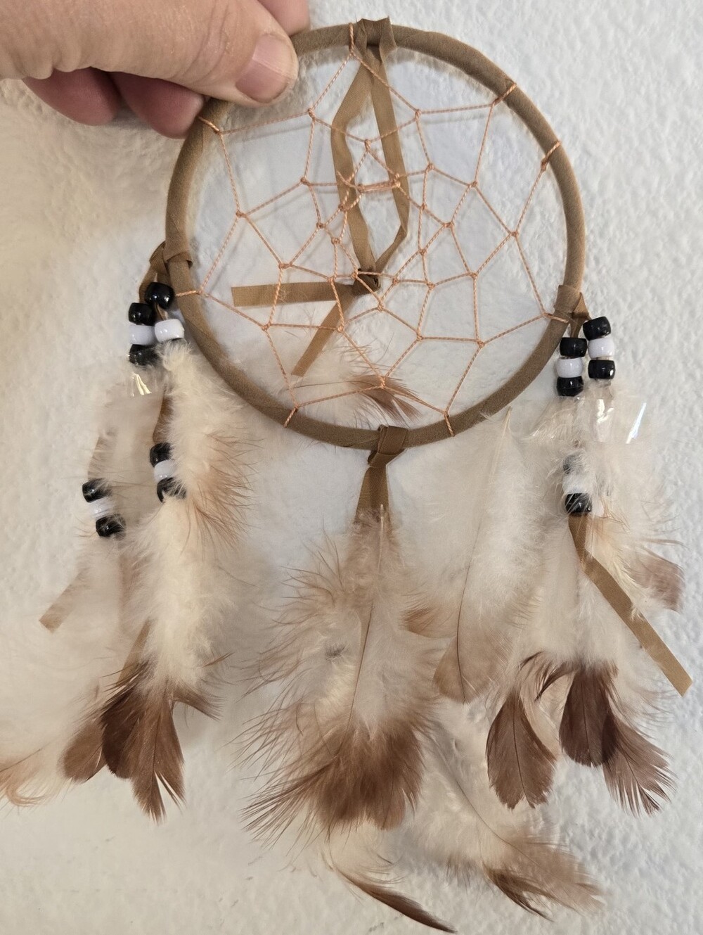 Dreamcatcher Brown & Cream Feathers Dreamcatcher